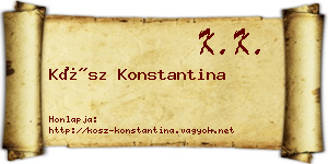 Kósz Konstantina névjegykártya